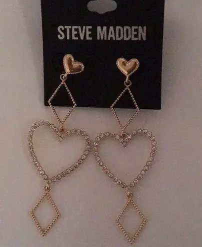 Steve Madden  Hearts & triangles Crystals  Earrings