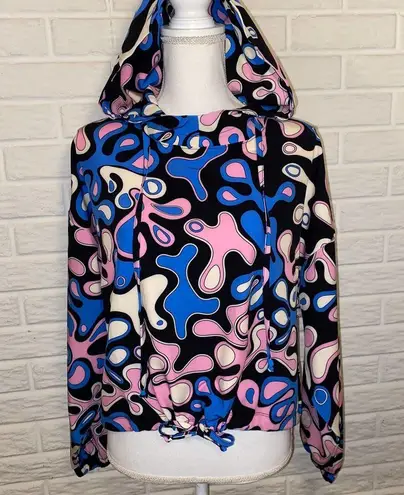 Splash Year of Ours Abstract Print Tennis Hooded Activewear Pullover, Size XS