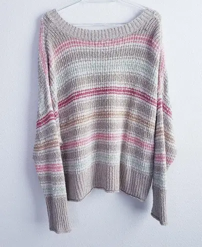 American Eagle  Striped Knit Chunky Long Sleeve Sweater