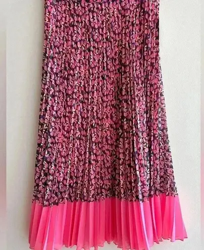 WD•NY WD.NY Floral Pleated Midi Skirt, Size Medium