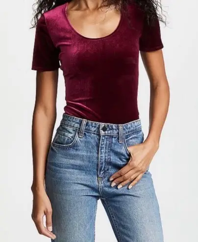 Commando  Velvet Tee Bodysuit in Berry NWT Size Small