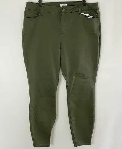 Market & Spruce New Olivia High Rise Skinny Pants Olive Green Size 18W