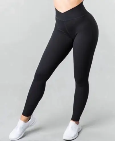 Alphalete  Crossover Waistband Legging Womens Black Gym Athletic