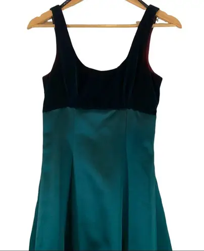 Vintage 1980s Regency Formal Gown Maxi Dress Size 3/4 Ombre teal and burgundy