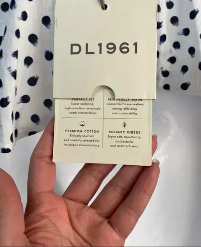 DL1961 ANTHROPOLOGIE PEARL STREET POLKA DOT White & Blue COTTON TANK TOP 🆕