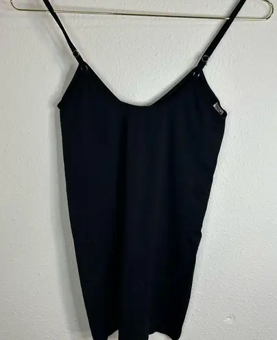 Tanco Black Slip Dress One Size Stretch Cami Adjustable Strap Bodycon Layer