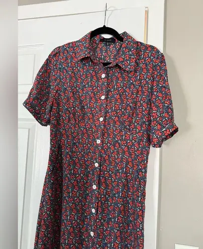 En Saison Enchanting Floral Cottagecore Summer Dress Maxi Modest Red Size M