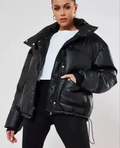 Missguided faux leather puffer