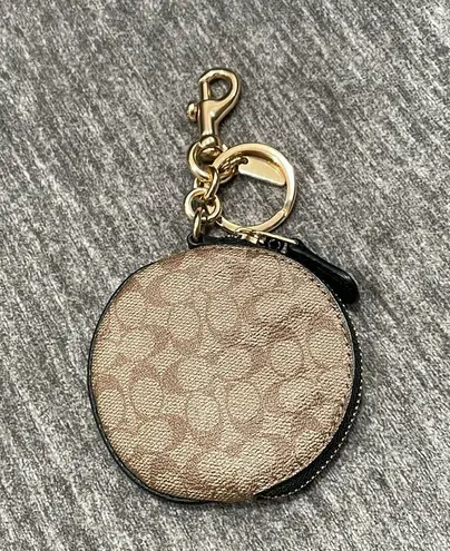 Coach  X Jean Michel Basquiat Circular Coin Pouch In Signature Canvas Purse Charm - Image 5