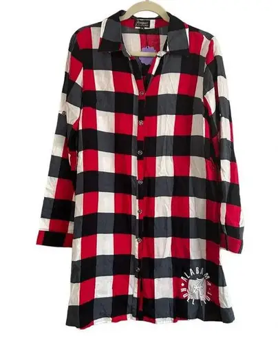 NWOT ALABAMA ROLL TIDE CHECKERED SHIRT DRESS Black Size M