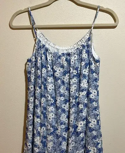 Rails Adora Tiered Drop Waist Midi Dress in Blue Jasmine Floral Print Size Small