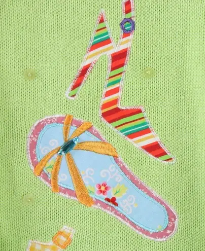 NWT Design Options Philip & Jane Gordon Shoes Applique Cardigan Sweater M Size M