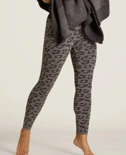 Barefoot Dreams CozyChic Ultra Lite Leopard Leggings in Medium Graphite Gray