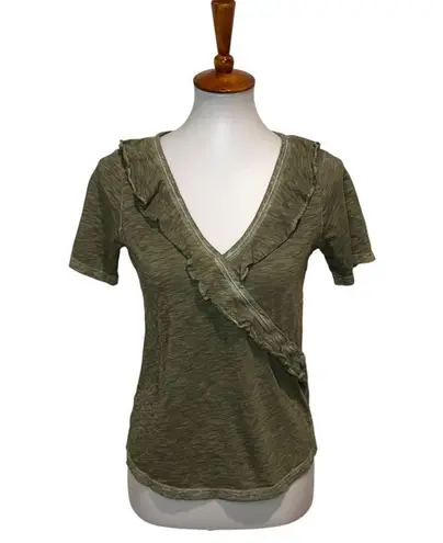 Veronica Beard Light Army Dubois Tee Green Size XS