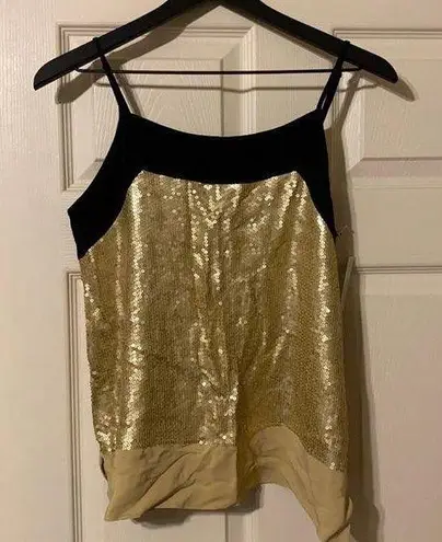 Chelsea28 NWT Nordstrom gold sequin contrast cami, size small