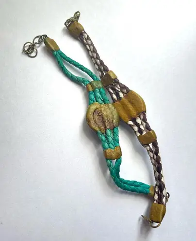 Purple and blue glass woven bracelets set Multiple