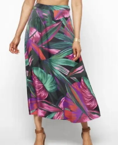 Farm Rio Tropical Pink Green Bohemian Romantic Nature Women's Maxi Skirt Size XL