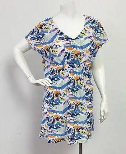 Boden USA Boden Women's V-Neck 100% Cotton Boat Print Mini Kaftan Dress Size 8