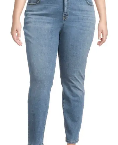 Terra & Sky Womens Jeans Size 24W Petite High Rise Skinny Jeans Distressed New