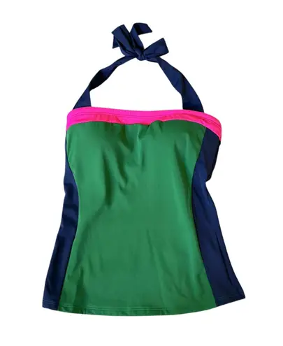 Boden USA NWT Boden Santorini Swim Tankini Top Halter Colorblock Green Pink Blue Size US 8