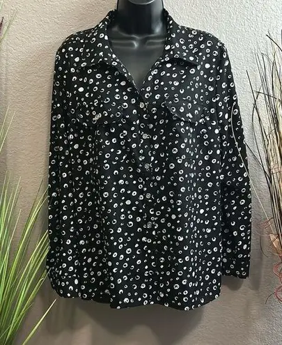 kim rogers #172 , long sleeve collar shirt/blouse size L