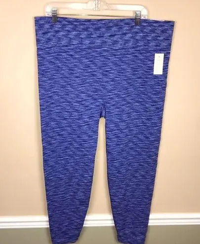 Lane Bryant NWT LIVI  Women’s Blue Seamless Stretch Athletic 7/8 Leggings