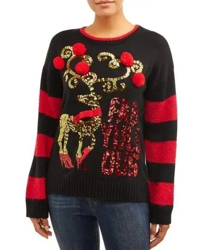 Holiday Time  Women’s Christmas Sweater Reindeer Small