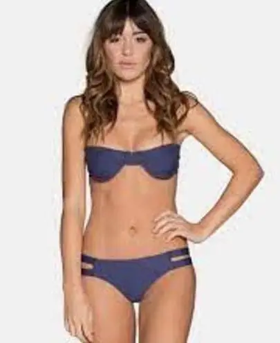 NWT Tavik Chloe Mini Cutout Swim Bottom Ribbed Cobalt