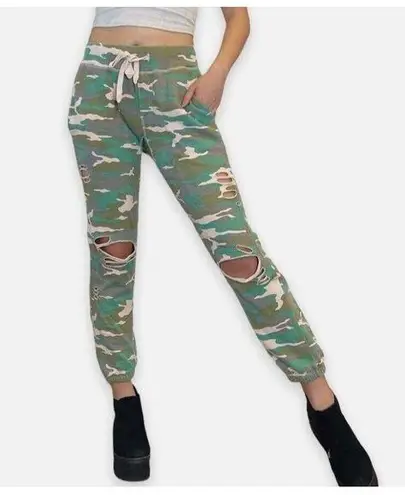 NSF Sayde Camouflage Distressed Joggers Women’s Size S