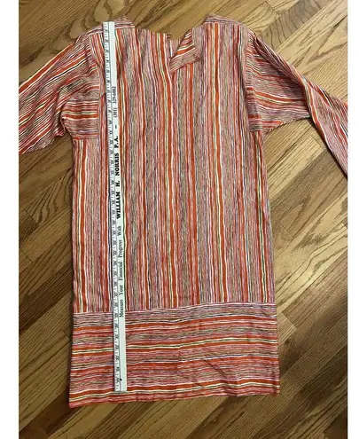 Vtg 1960's Polly Hornburg Original "Calypso" Silk Belted Dress 12 Red Stripe