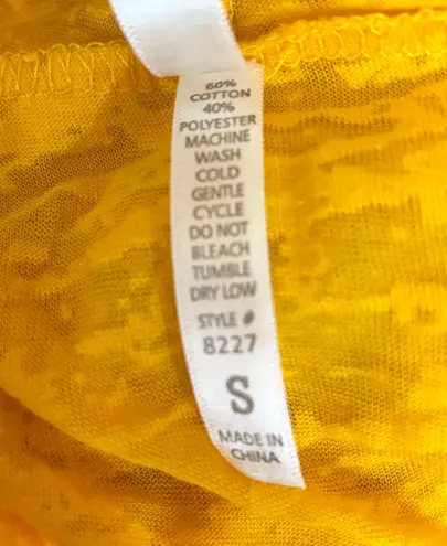 Color Story Key West Pineapple Yellow Burnout Lightweight Hoodie Top Small Pockets