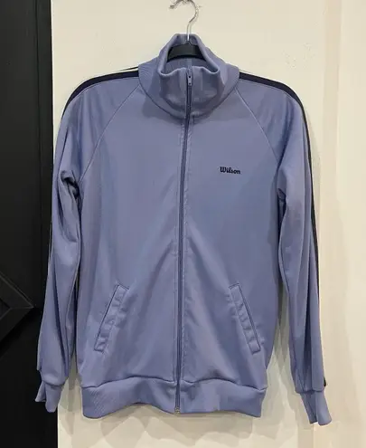 Vintage Wilson Women’s Track Tennis Purple Jacket Zip Up Size Medium Tall
