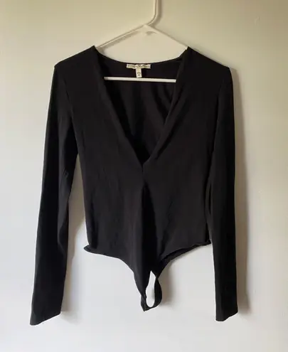 NWOT black deep v neck bodysuit