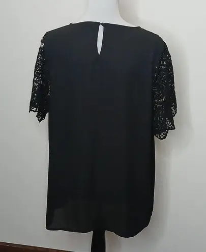 Paper Moon black lace sheer top size XXL