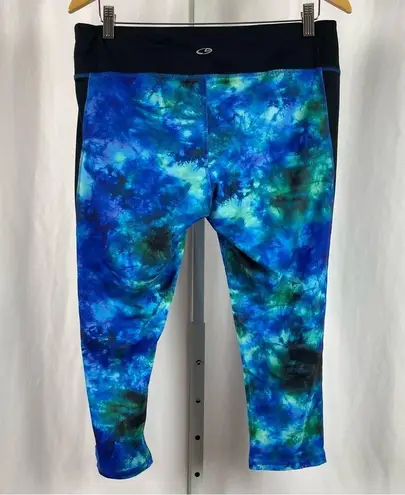 C9 Champion DuoDry XL Tie Dye Abstract Boho Crop Leggings Summer Aqua Water