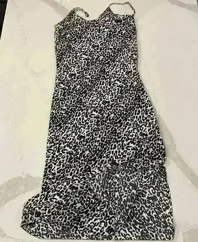 Pistola Mari Leopard Print V Neck Side Split Midi Slip Dress Women’s Size Medium