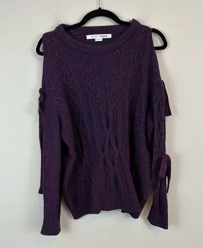 Project Nadaam | Cableknit Open Tie Sleeve Knit Sweater Size Medium Purple