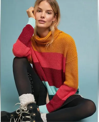 Farm Rio for Anthropologie Boldly Striped Sweater Dress