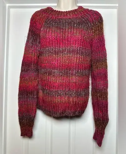 Bb Dakota Steve Madden Gradient Striped Women’s Crotchet Sweater Size Small Red