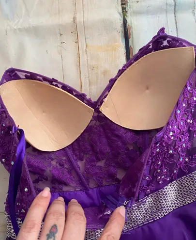 Mori Lee A-Line Sweetheart Beading Sleeveless Short Chiffon Cocktail Dress Sz 6