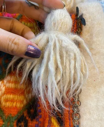 Vintage 1970s Handwoven Sheep Wool Bohemian Hippie Bag Made In Greece