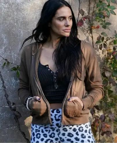 Venor Women’s Full Zip Hoodie Jacket Dark Gray Cotton Drawstring Hunting Size S