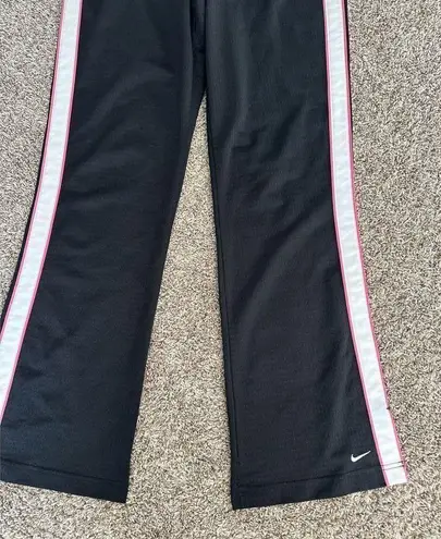 Nike  Vintage Women’s Flare Leg Mesh Track Pant Medium Black White Pink Stripe