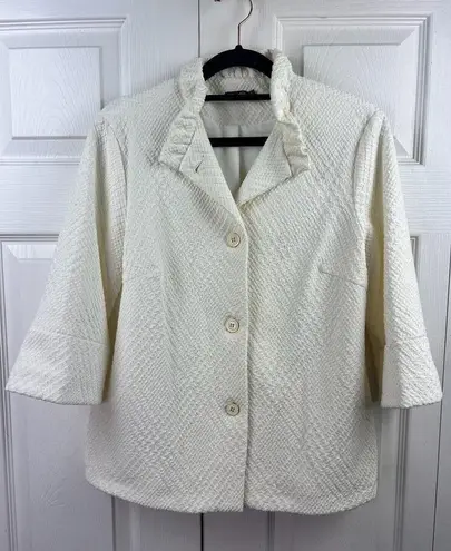 J. McLaughlin  - Ivory Textured Visit Button-Up Jacket Sz S EUC GREAT CONDITION