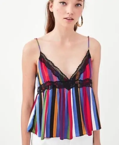 Zara TRF Multicolor Stripe Lace Trim V