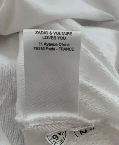 Zadig & Voltaire Tunisien Foil Skull Graphic Henley