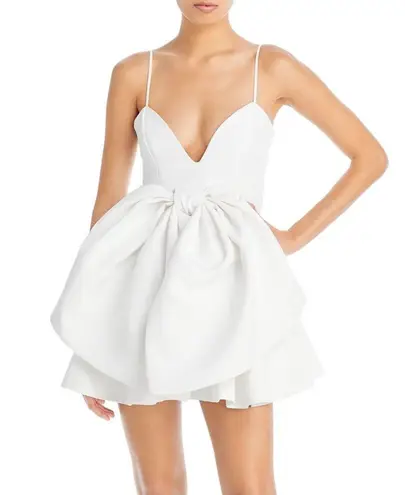 Bardot Annabelle Statement Bow Minidress, Orchid White Size 6/M Retail $169