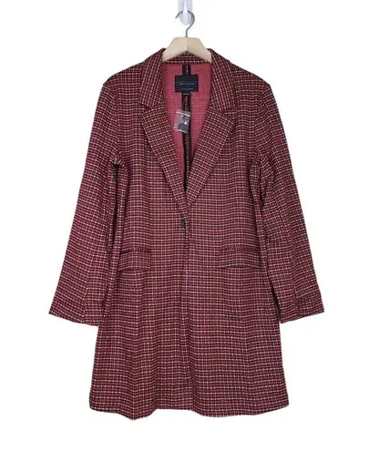 Sanctuary  Womens L Catalina Notch Lapel Plaid Print Coat NEW