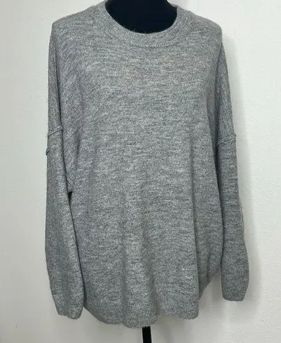 Zenana  size XL over sized gray sweater with exposed stitching