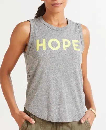 Sol Angeles Hope Tank Top Size Small Gray Yellow Cotton Blend Casual Sleeveless